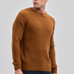 Brown Fisherman Knit Sweater