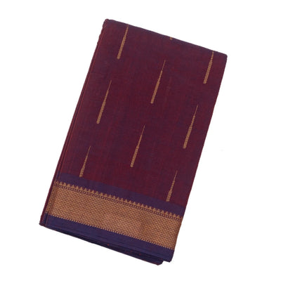 Magenta Handloom Kanchi Cotton Saree With Raindrop Buttas