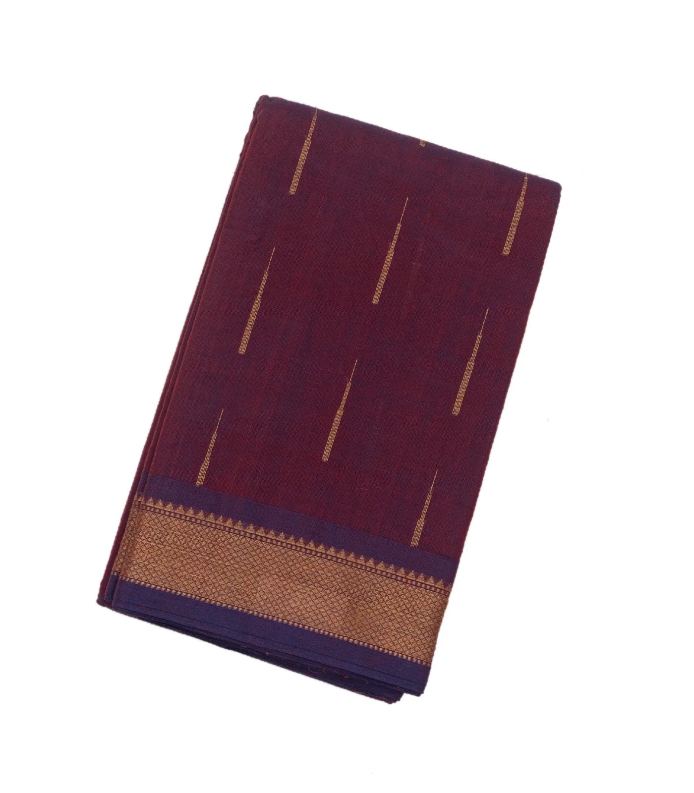 Magenta Handloom Kanchi Cotton Saree With Raindrop Buttas
