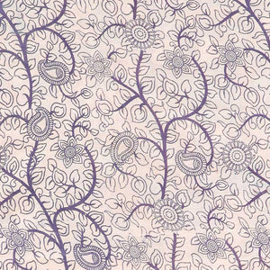 Blue floral machine-printed kalamkari cotton saree, contrast floral border & peacock pallu