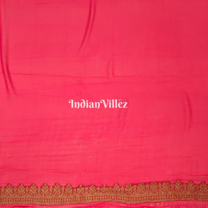 Wine Banarasi Georgette Shikargah Saree