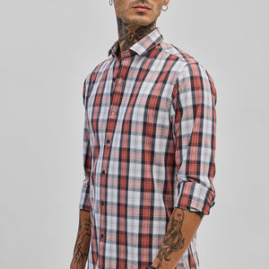 Red Checks Slim Fit Shirt