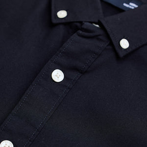 Black Solid Oxford Shirt
