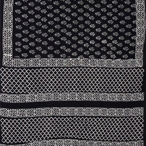 Black Woven Jaipur Cotton Saree Printed With Florals  Motifs