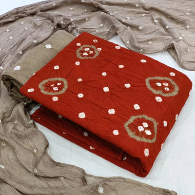 Dual Contrast Tye and Dye Bandhani Material (Unstitched)