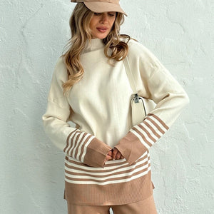 Ariana Striped Premium Winter Coord Set - Tracksuit