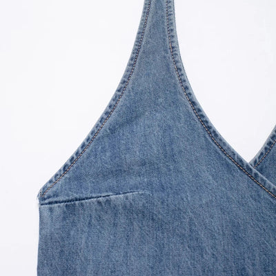 Fiyo Denim Knot Up Tops