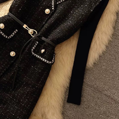 Lola Set of Top and Woolen Tweed Dress