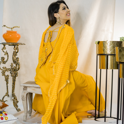 Tangelo Leheriya Suit Set