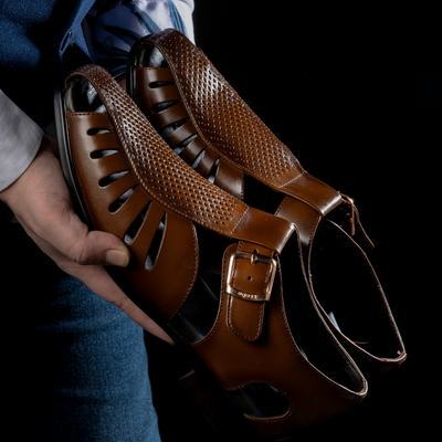 Egoss Gold Peshawari Sandals For Men