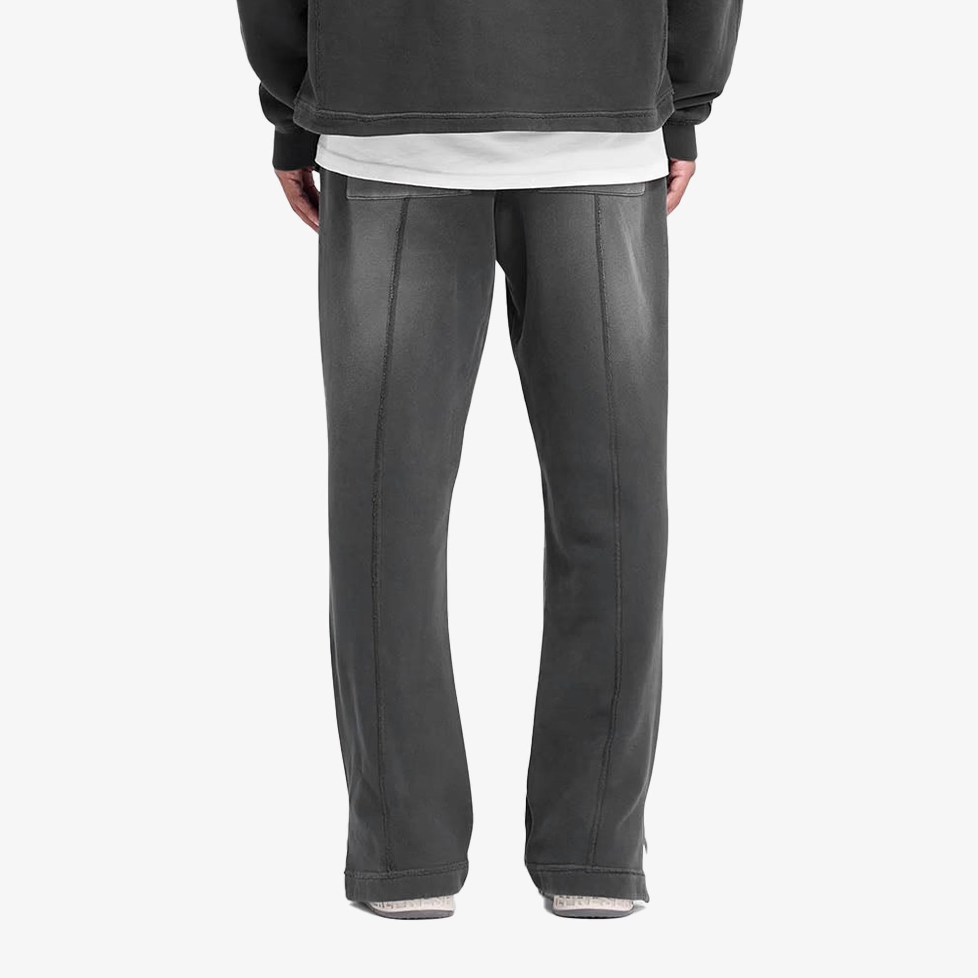 REPRESENT | STEPPED HEM SWEATPANTS { STAINED BLACK