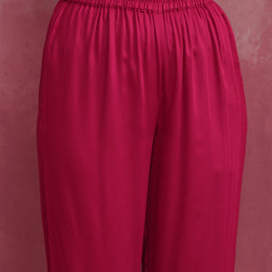 trueBrowns Magenta Highlow Modal Kurta Set
