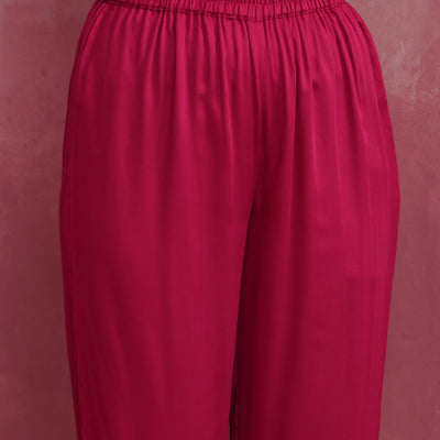 trueBrowns Magenta Highlow Modal Kurta Set
