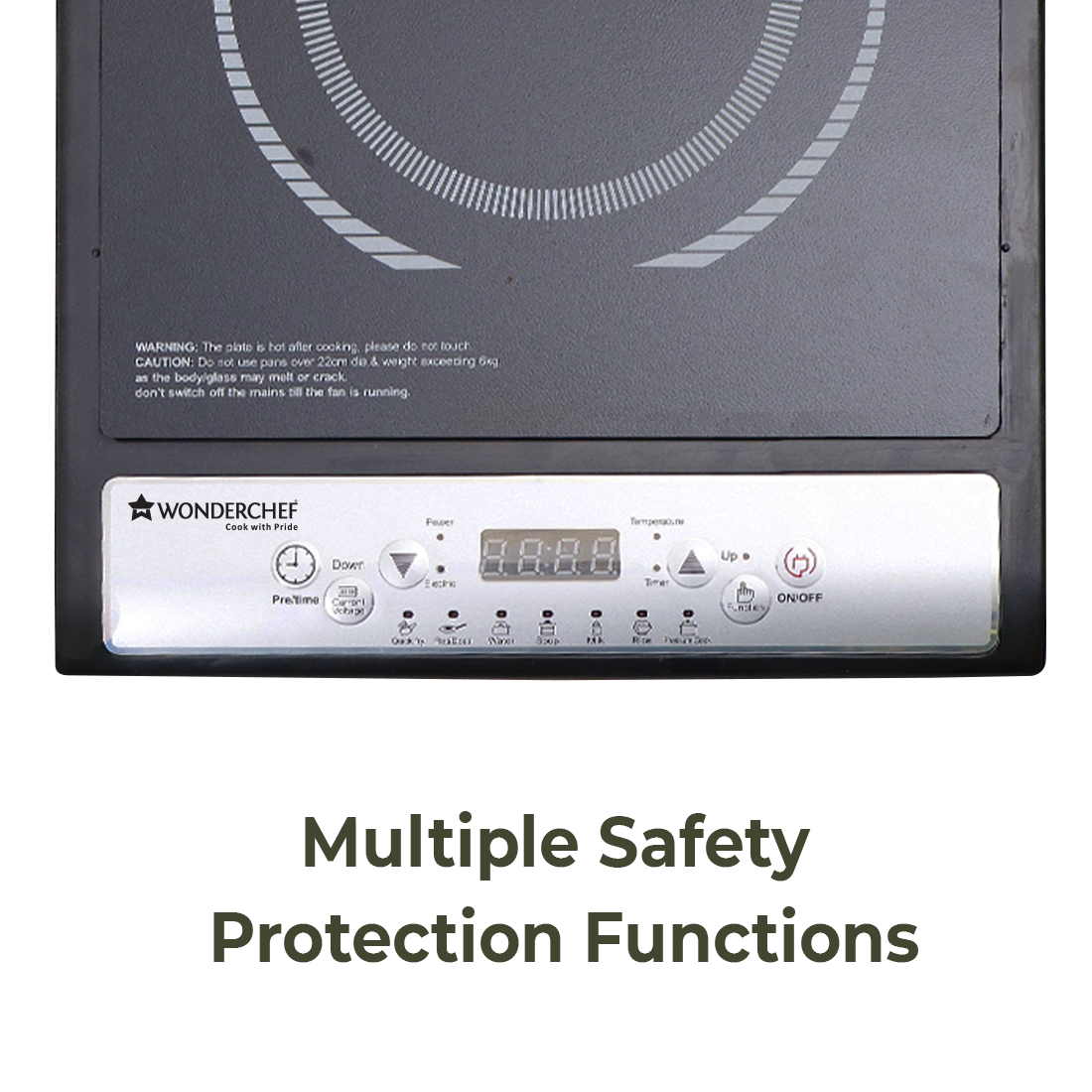 Torino Induction Cooktop with 11 Pre-set Cooking Menus|2000 Watt