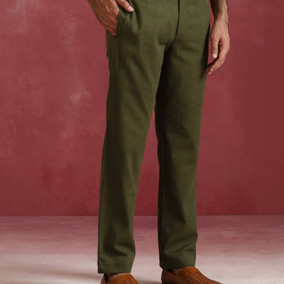 trueBrowns Men's Olive Cotton Co-ord set