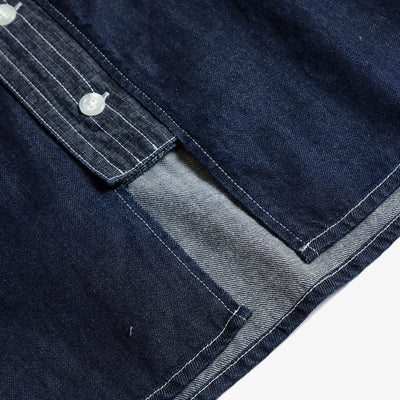 FDMTL | DENIM HAORI S/S SHIRT RINSE { INDIGO