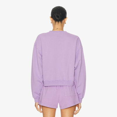 SPORTY & RICH | WELLNESS IVY CROPPED CREWNECK { VIOLET/WHITE