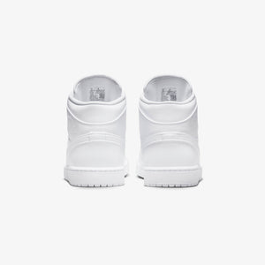 JORDAN | AIR JORDAN 1 MID { WHITE/WHITE-WHITE