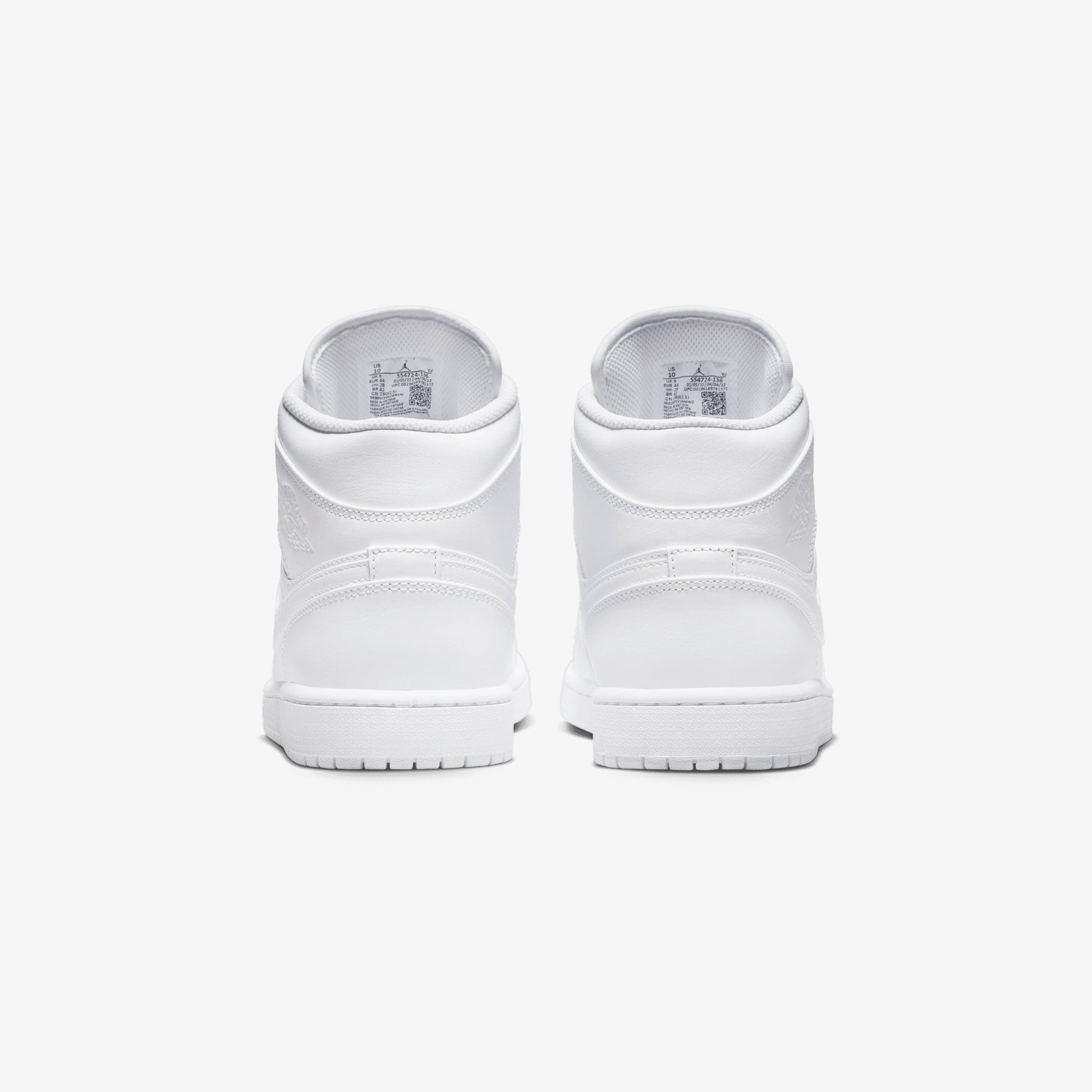 JORDAN | AIR JORDAN 1 MID { WHITE/WHITE-WHITE