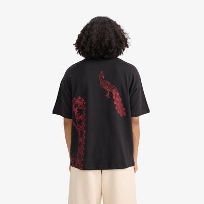 F A R A K | BY MY SIDE BLOCK PRINT T-SHIRT { BLACK/BLACK