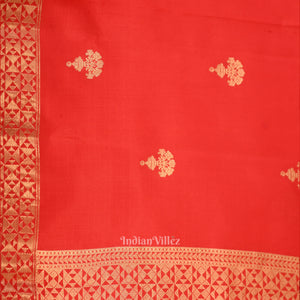 Pure Red Designer Katan Banarasi Silk Saree