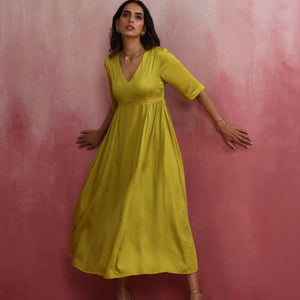 trueBrowns Modal Lime Green Dress