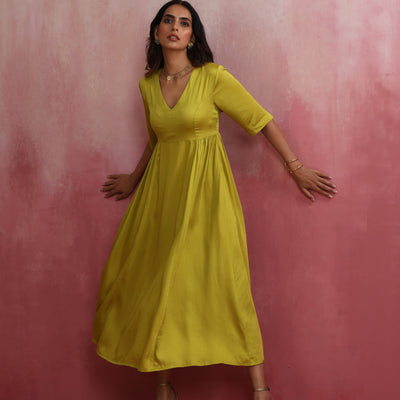 trueBrowns Modal Lime Green Dress