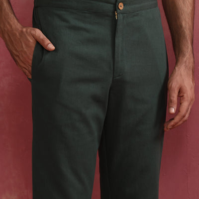 trueBrowns Men's Green Cotton Co-ord set