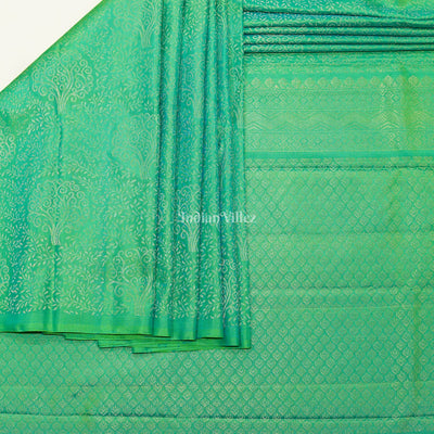 Green Golden Work Without Border Pure Kanjivaram Silk Saree