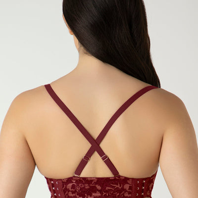 Femme Lace Padded Wired Multiway Bra - Biking Red
