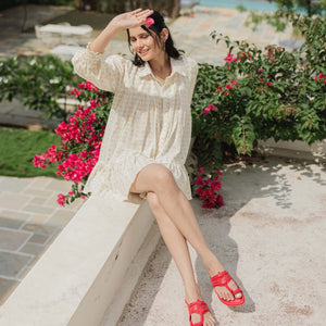 Indian Red Solid Kolha Flats