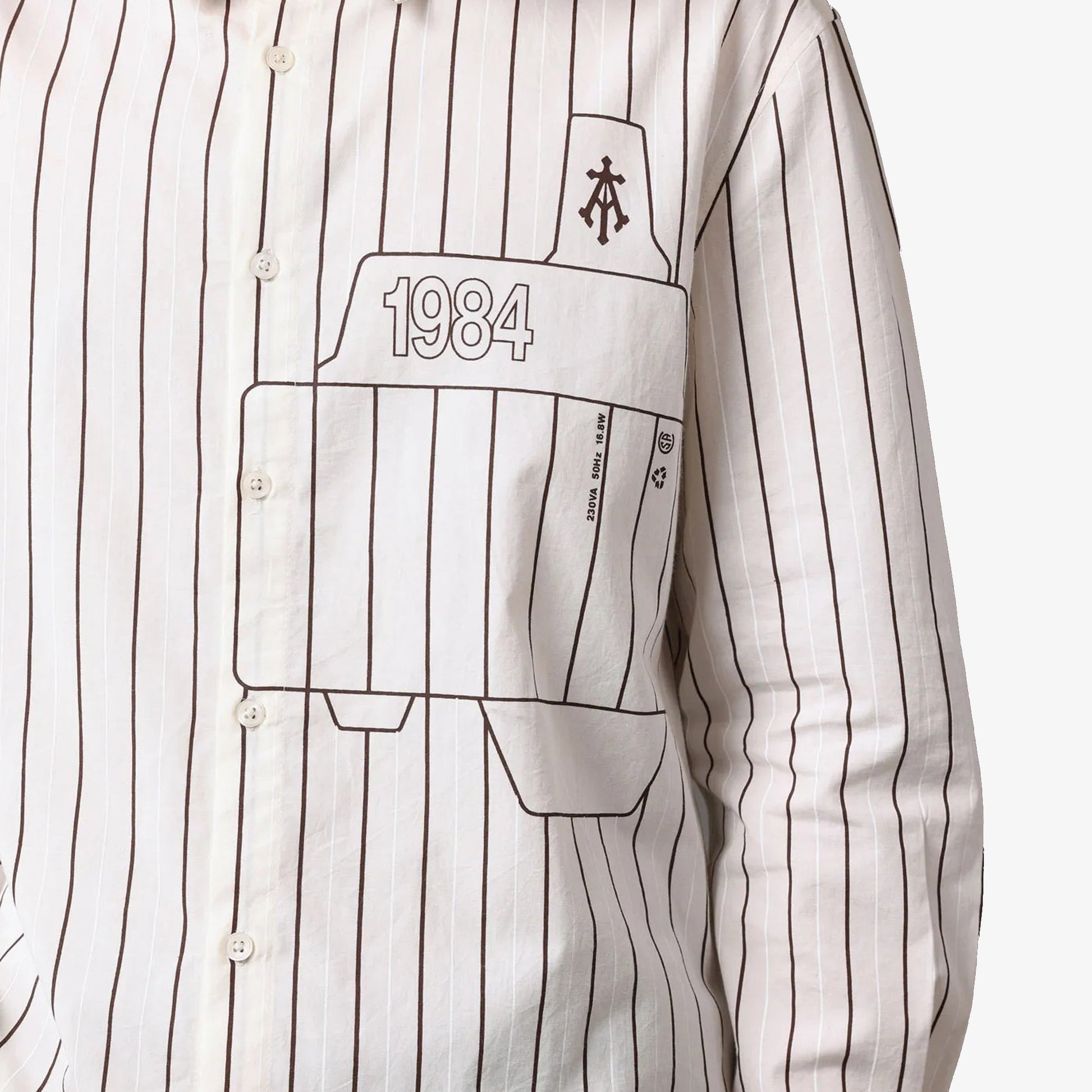 ALMOST GODS | ASSEMBLAGE STRIPE BOXY SHIRT { WHITE