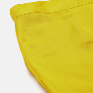 Yellow V-Neck Kurta With Trouser