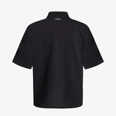 ALMOST GODS | ASSEMBLAGE BOXY POLO { BLACK