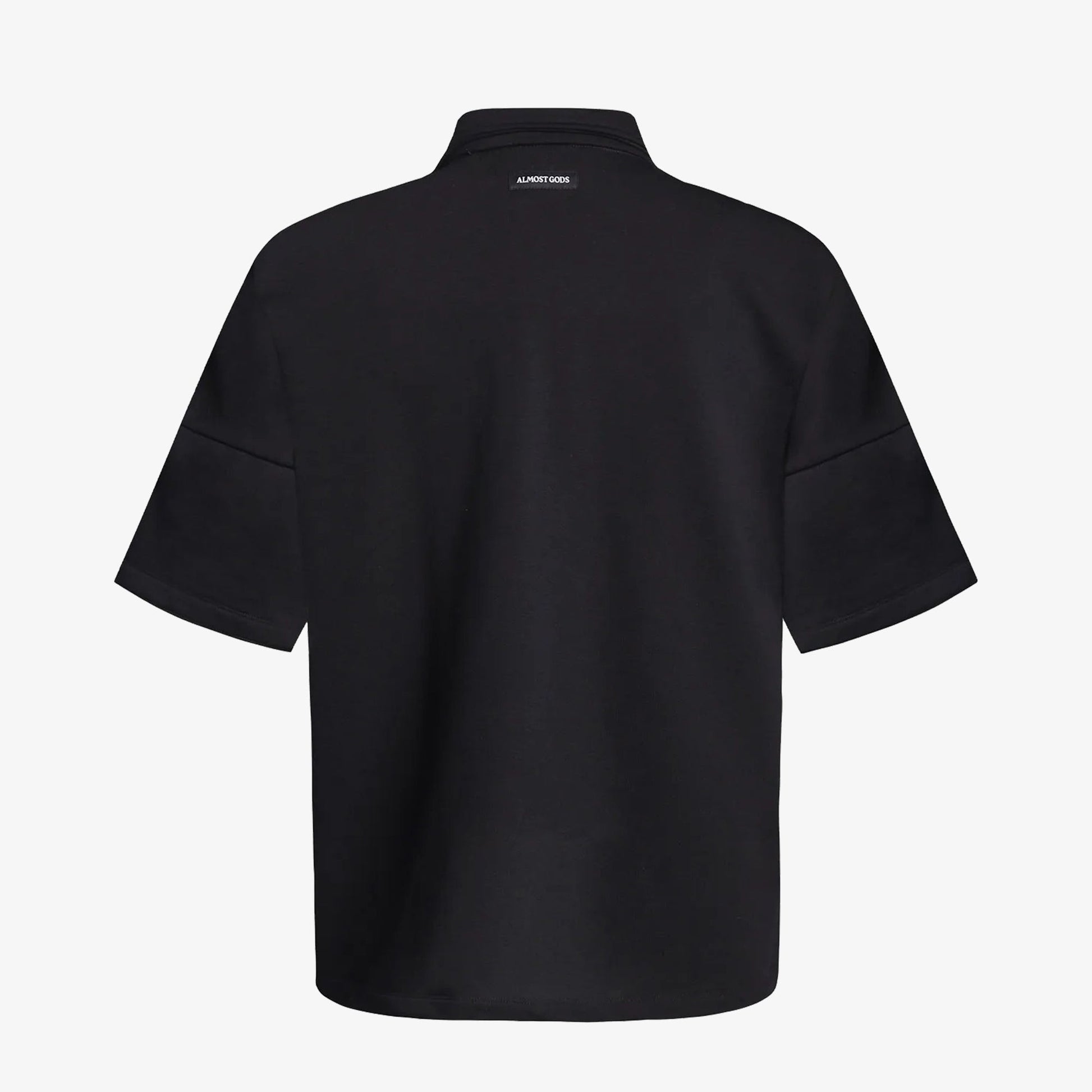 ALMOST GODS | ASSEMBLAGE BOXY POLO { BLACK