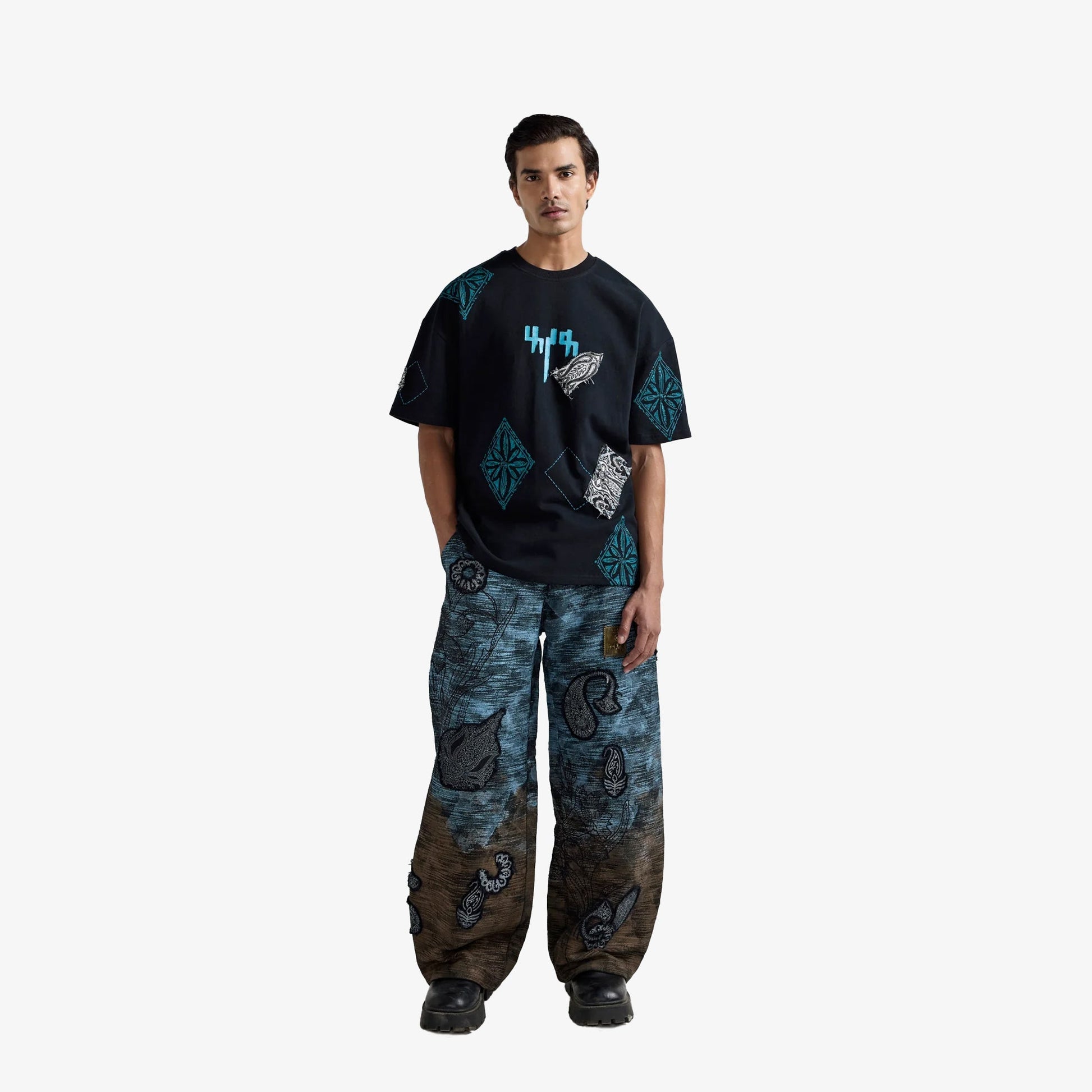 F A R A K | BLACK BLOCK PRINT T-SHIT { BLACK