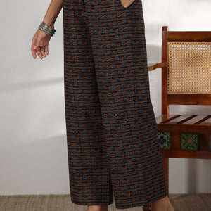 Black Printed Cotton Straight Suit With Dupatta