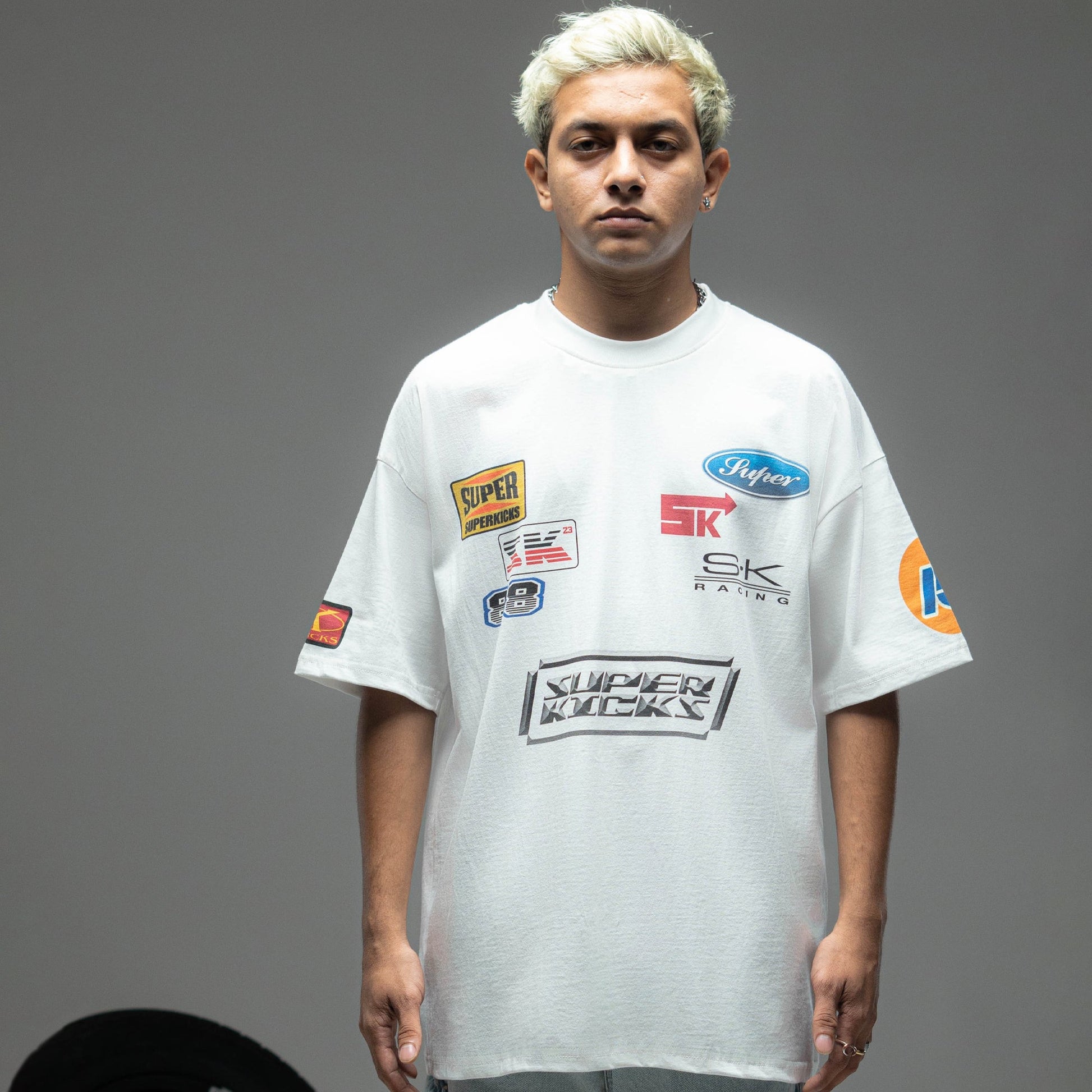 Superkicks | BUMPER STICKER TEE  { OFF WHITE