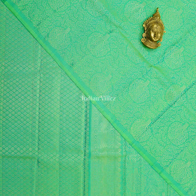 Green Golden Work Without Border Pure Kanjivaram Silk Saree
