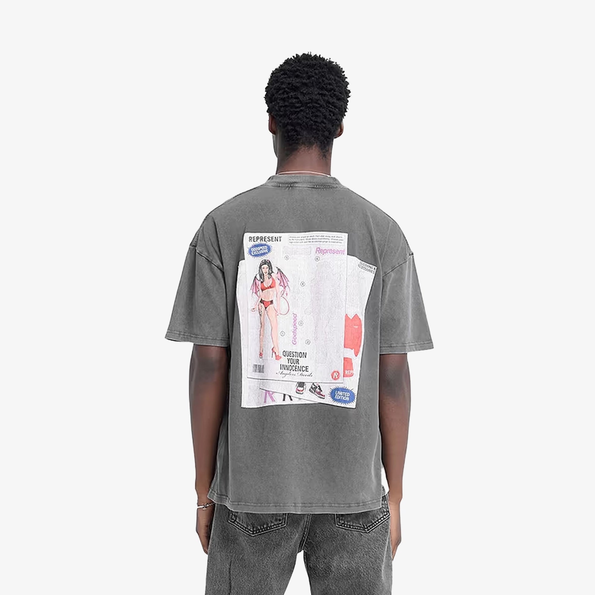 REPRESENT | QUESTION YOUR INNOCENCE T-SHIRT { VINTAGE GREY