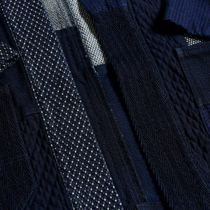 FDMTL | PATCHWORK HAORI JACKET RINSE { INDIGO