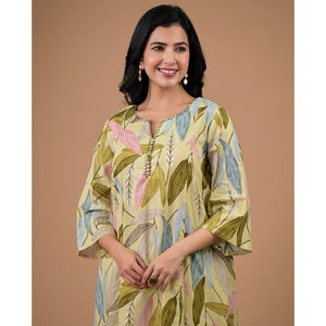 green-printed-pure-cotton-co-ord-set