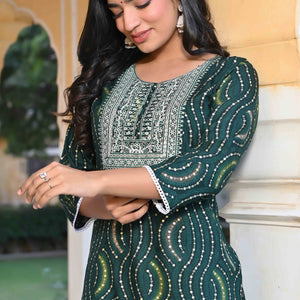 green-foil-printed-rayon-straight-kurti