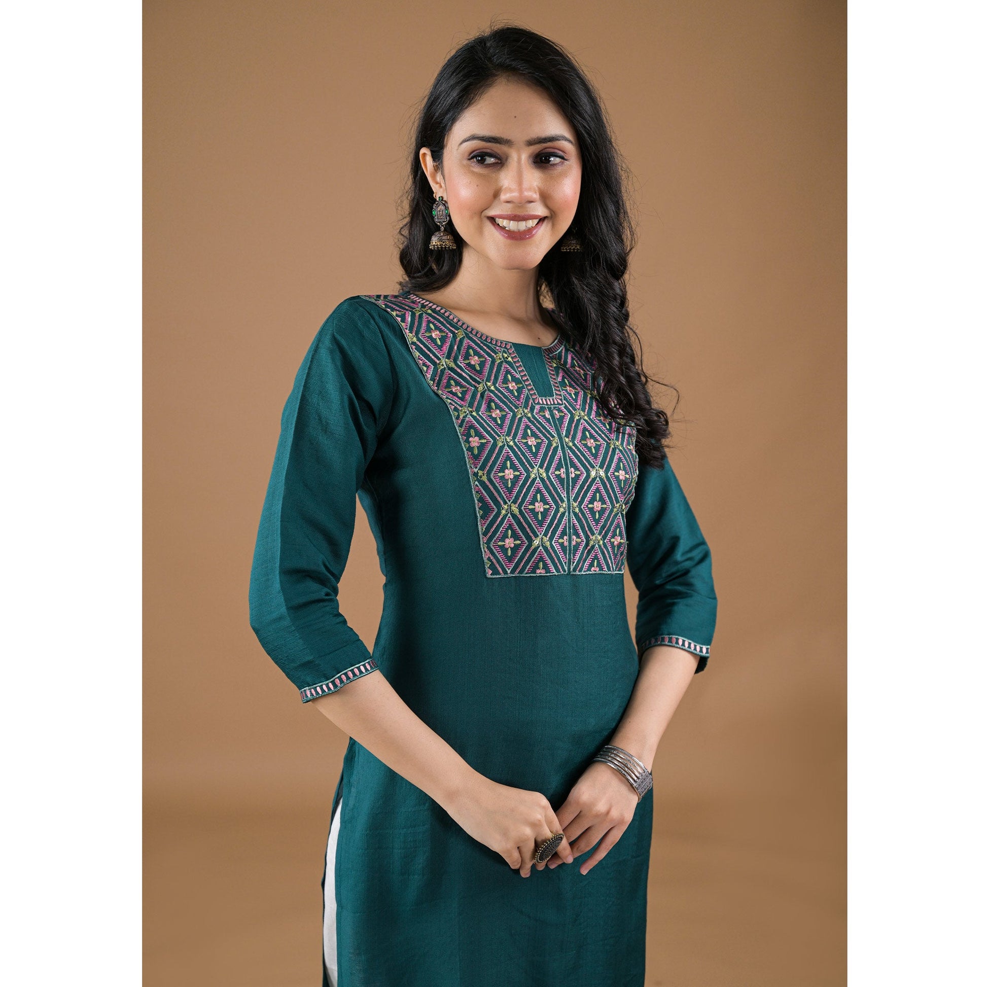 green-yoke-embroidered-pure-cotton-straight-kurti