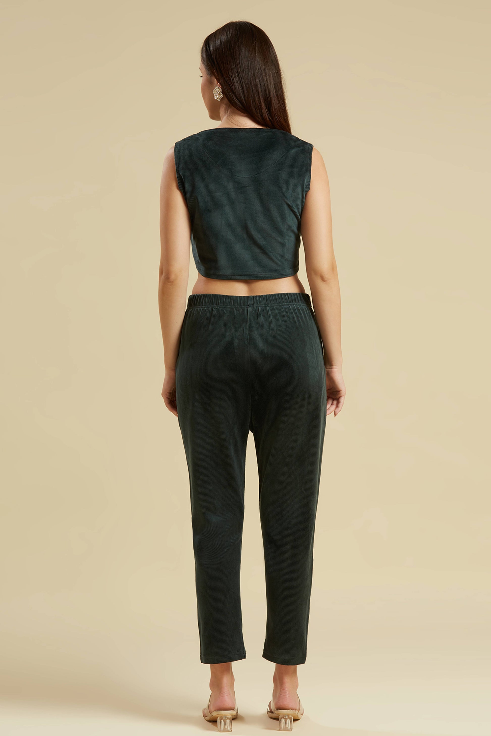 green-embroidered-velvet-front-slit-top-bottom-set
