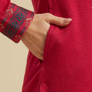 Dark Pink Woolen Straight Kurti
