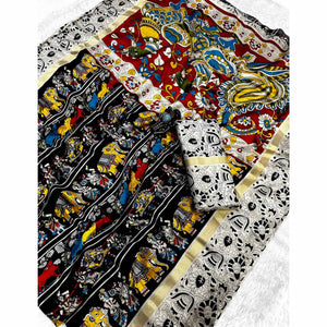 grey-black-kalamkari-printed-pure-mulmul-cotton-saree