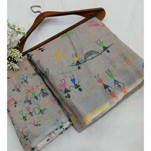 grey-digital-printed-linen-saree-6