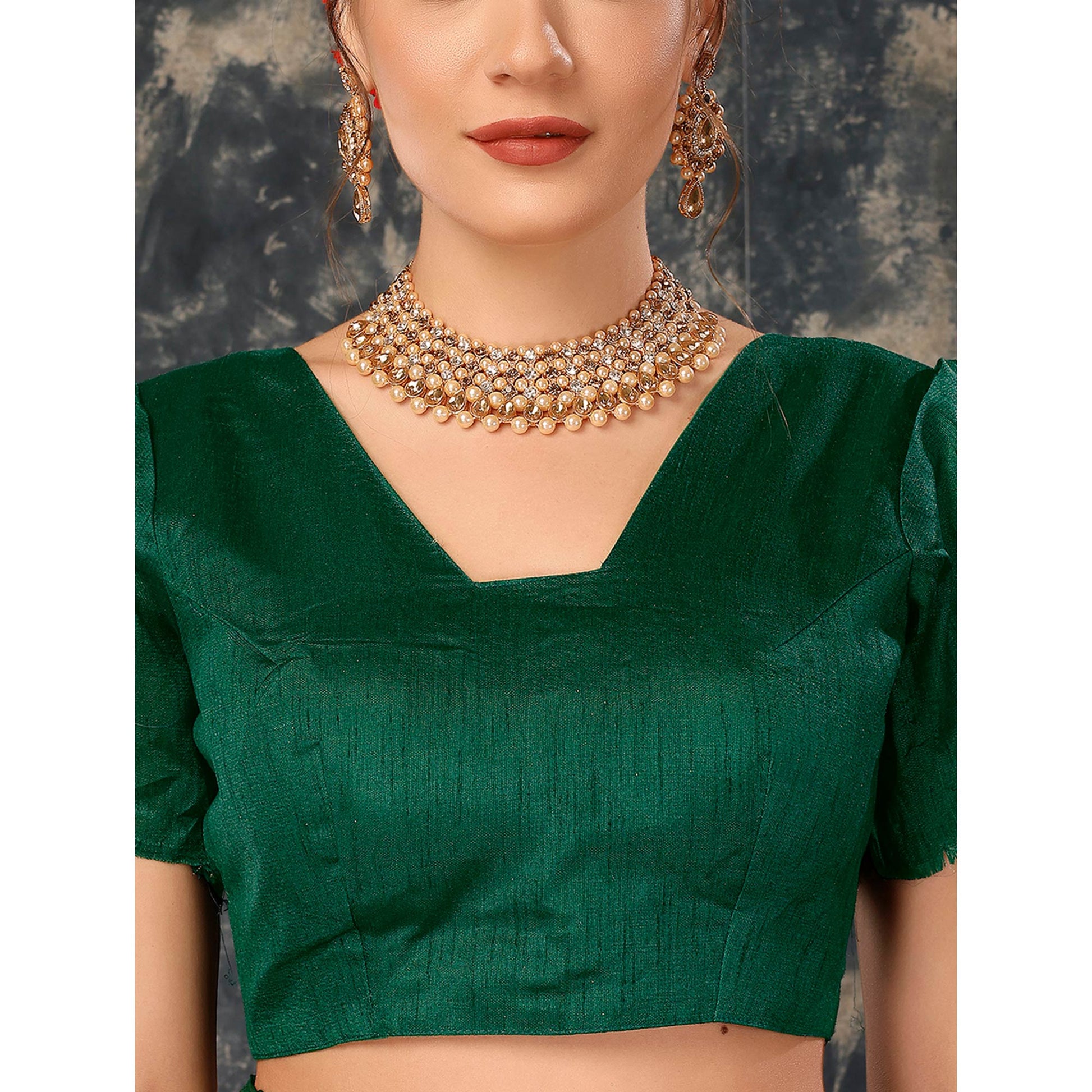 green-foil-printed-chiffon-saree-with-tassels-2