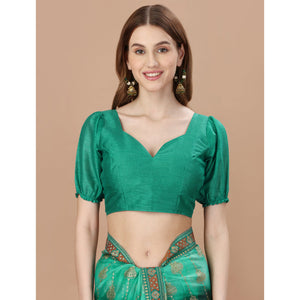 green-foil-printed-lycra-saree-with-lace-border